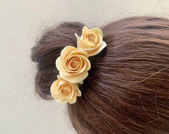 Clay roses hair pins, Bridal hair accessories, Flowers pins, Wedding accessories