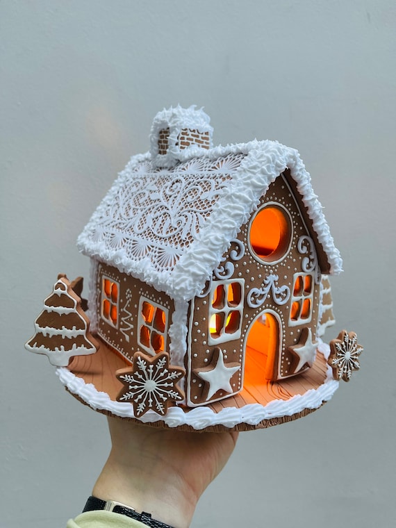  Snow Paper Craft - Snowy Gingerbread House Kit with Decorative  Stickers & Paper Turns to Snow Arts & Craft Kit Adult Teens Gifts : Toys &  Games