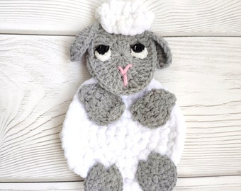 Lamb Applique: Cotton Plush Patch for Baby Blanket