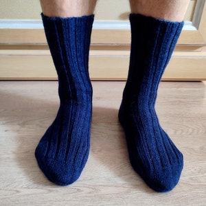 Blue high socks in shoes