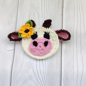 Cow Applique: Floral Cotton Patch for Baby Blanket
