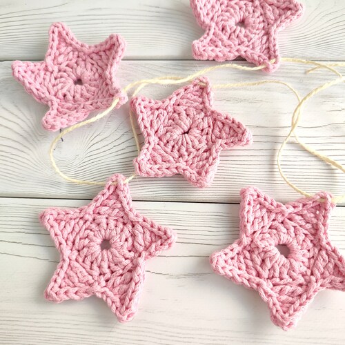 Star pink Garland. Home wall Decorations.