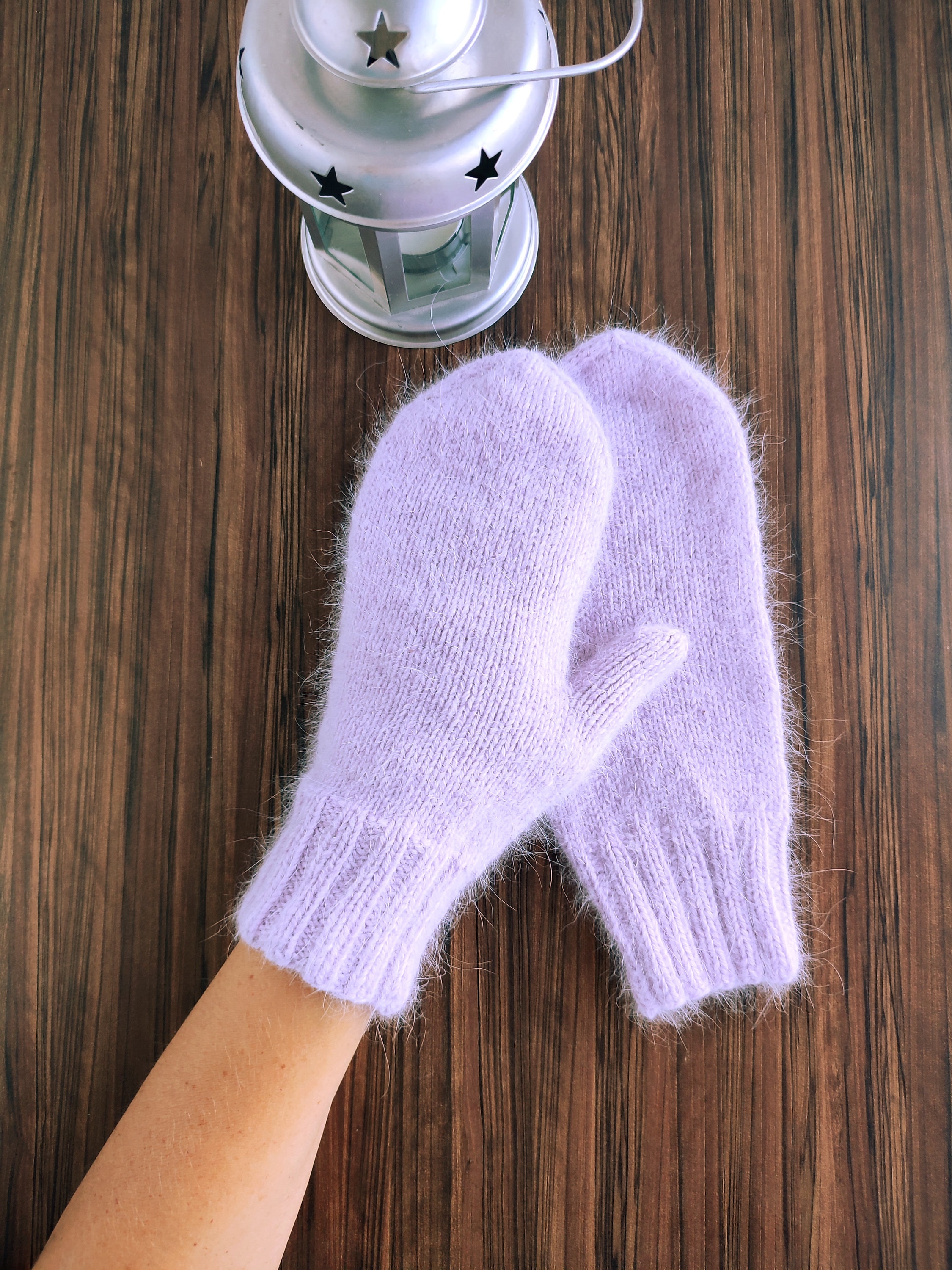Mittens with Clips - Lavender Mittens with Clips - Lavender
