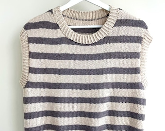 Gestreifte Weste Strickanleitung, Top Anleitung mit Videos Schritt für Schritt