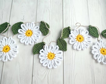Guirnalda de margaritas Decoración de pared de margaritas blancas