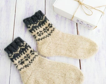 Hand knit alpaca socks