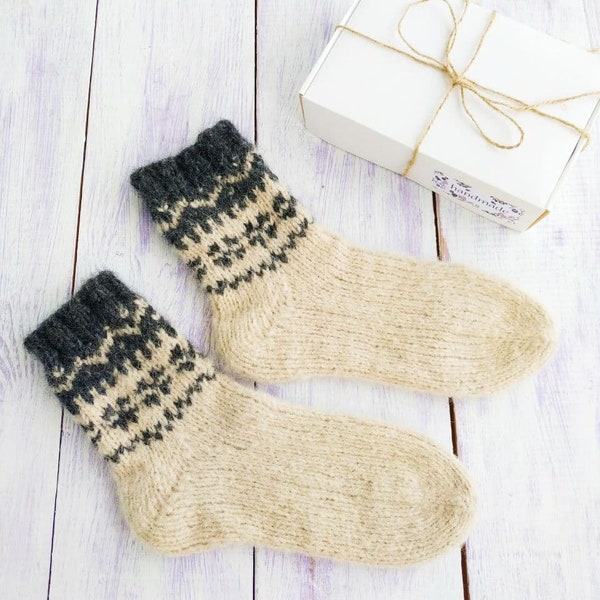 Hand knit alpaca socks