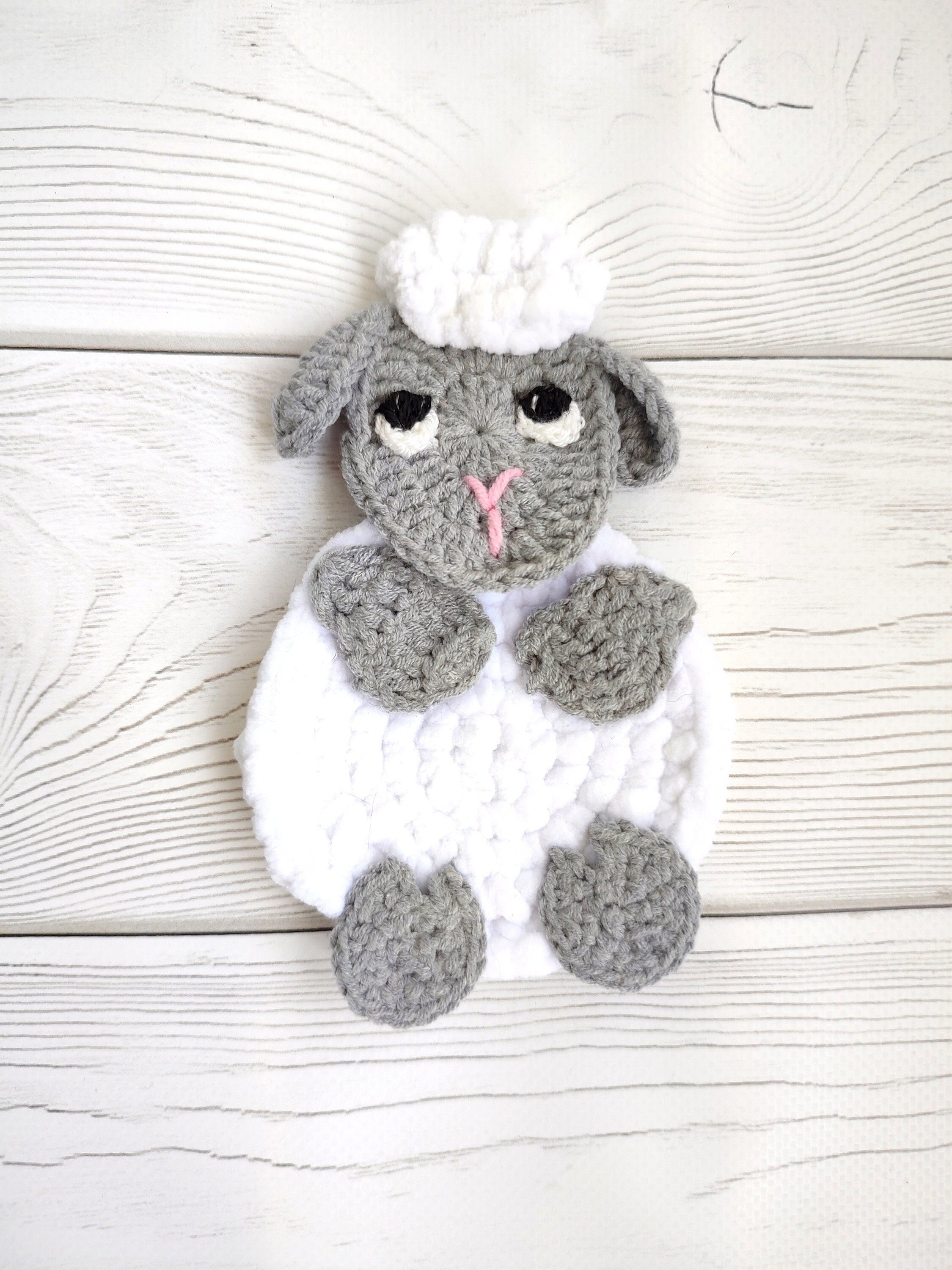 Lamb Applique: Cotton Plush Patch for Baby Blanket