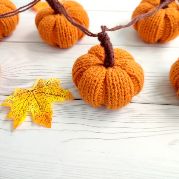 Ghirlanda di zucca. Arredamento autunnale. Decorazione di Halloween