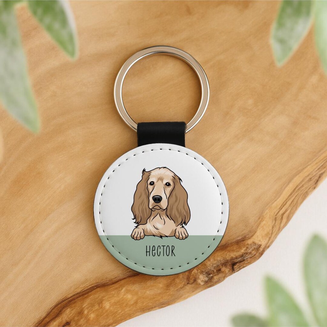 Personalised Dog Keyring, Any Breed Colour Cartoon Digital Illustration ...