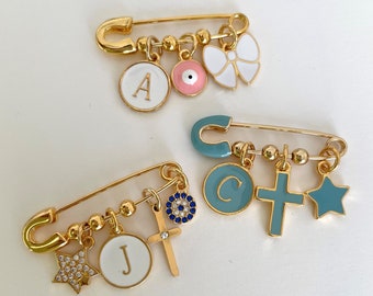 SAMPLE SALE | Personalized Gold Baby Pin |  Baby Brooch | Baptism Pin | Stroller Pin | Baby Shower | Keepsake Baby Pin | Bridal Pin