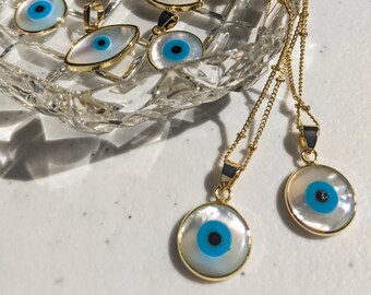 Collier rond Evil Eye en nacre