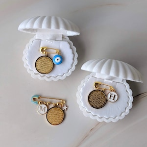 Personalized Dainty Baby Pin | Islamic Pin | Bridal Pin | Baby Brooch | Baby Accessory | Newborn Gift | Baby Shower | Shell Gift Box