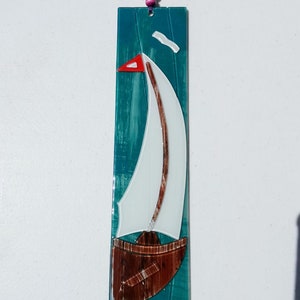 Handmade Fused Glass Sails Wall Hanging Wall Panels Home Decorations Ocean Inspired Sails Unique Handmade Glass Art Sails Aqua Waters