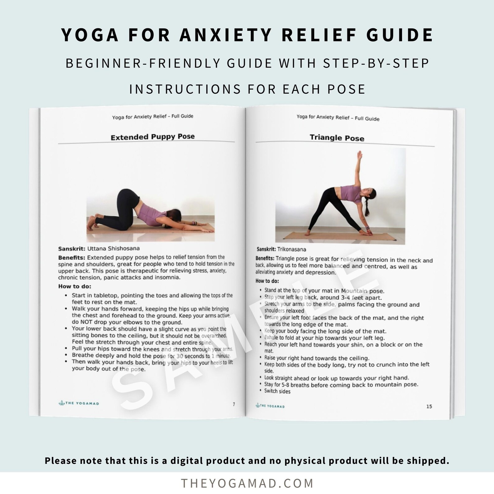 Yoga for anxiety relief Poster AND Full StepbyStep Guide Etsy