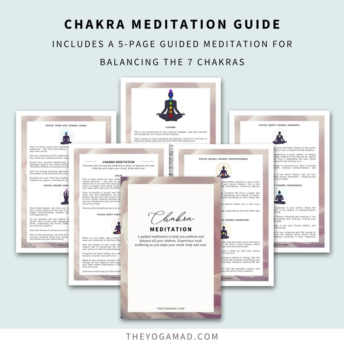 Chakra Meditation Guide 7 Chakras Chart | Etsy