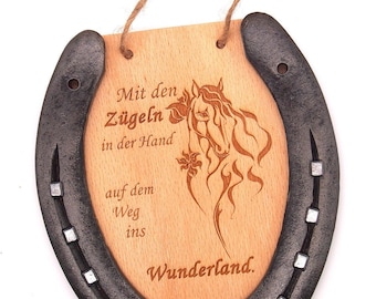 Lucky horseshoe with horse saying and gift box/Fantasy Horse - Gifts for horse lovers