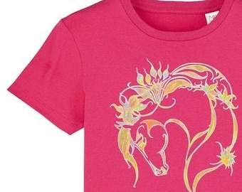 Organic T-Shirt with horse print "Rainbow" - in 6 colours