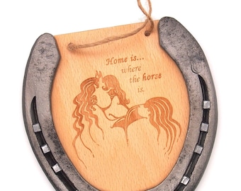 Lucky horseshoe with engraving and gift box/Fantasy Horse - Gifts for horse lovers