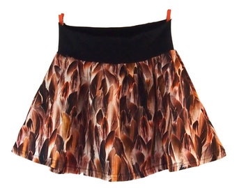 Girl skirt "Feathers" with soft waistband size 104-164/Fantasy Horse - Gifts for horse lovers