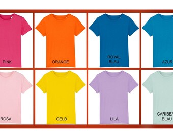 Biologisch T-shirt voor kinderen effen - in 8 kleuren/Fantasiepaard - cadeaus voor paardenliefhebbers