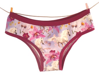 Women's Briefs "White Horse & Lilies" - Gift Box Optional/Fantasy Horse - Gifts for Horse Lovers