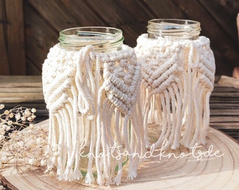 Macrame vases set, vase, macrame vase, boho vase, lantern,