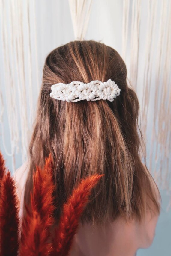 Macrame Hair Clip Hair Clip Macrame Hair Clip Hair Jewelry Etsy