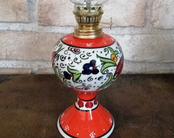 Handmade Ceramic Handpainted Ceramic Oil Kerose Lamp