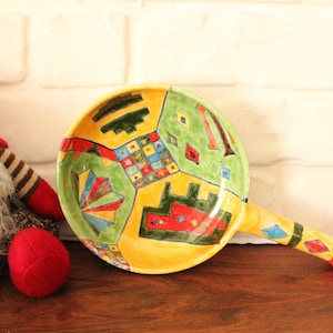Tile Ceramic Handmade Decorative Serving Anatolian Kilim Motifs Pan, Cooking Serving Table Pan,Santa Traditional Serving Pan