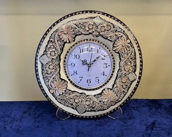 Handmade Copper Wall Clock: Artistic Home Decor (11.8 inches)
