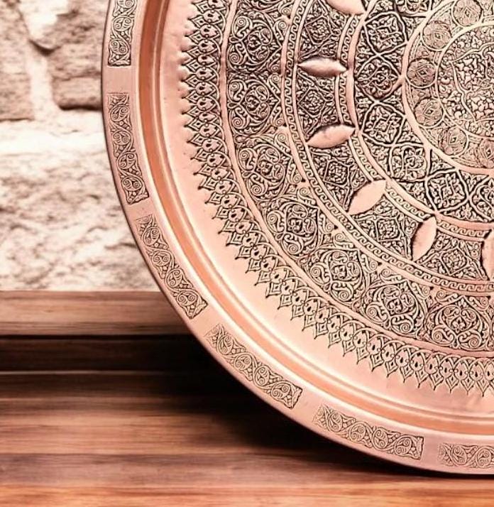 16世紀オスマントルコブロンズ銅製大型トレイアンティーク