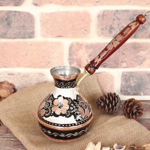 Handmade Copper Coffee Pot Cezve, Turkish Greek Coffee Pot, Traditional Copper Coffee Maker