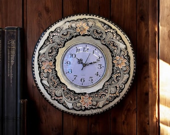 Handmade Copper Wall Clock: Metal Art Decor (11.8 inches)