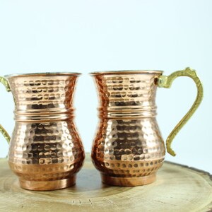 Copper Drinkware Mug - Turkish  Copper Mug - Moscow Mule Copper Mugs - Solid Copper Handcrafted Handmade Moscow Mule Cocktail - 12 Ounce