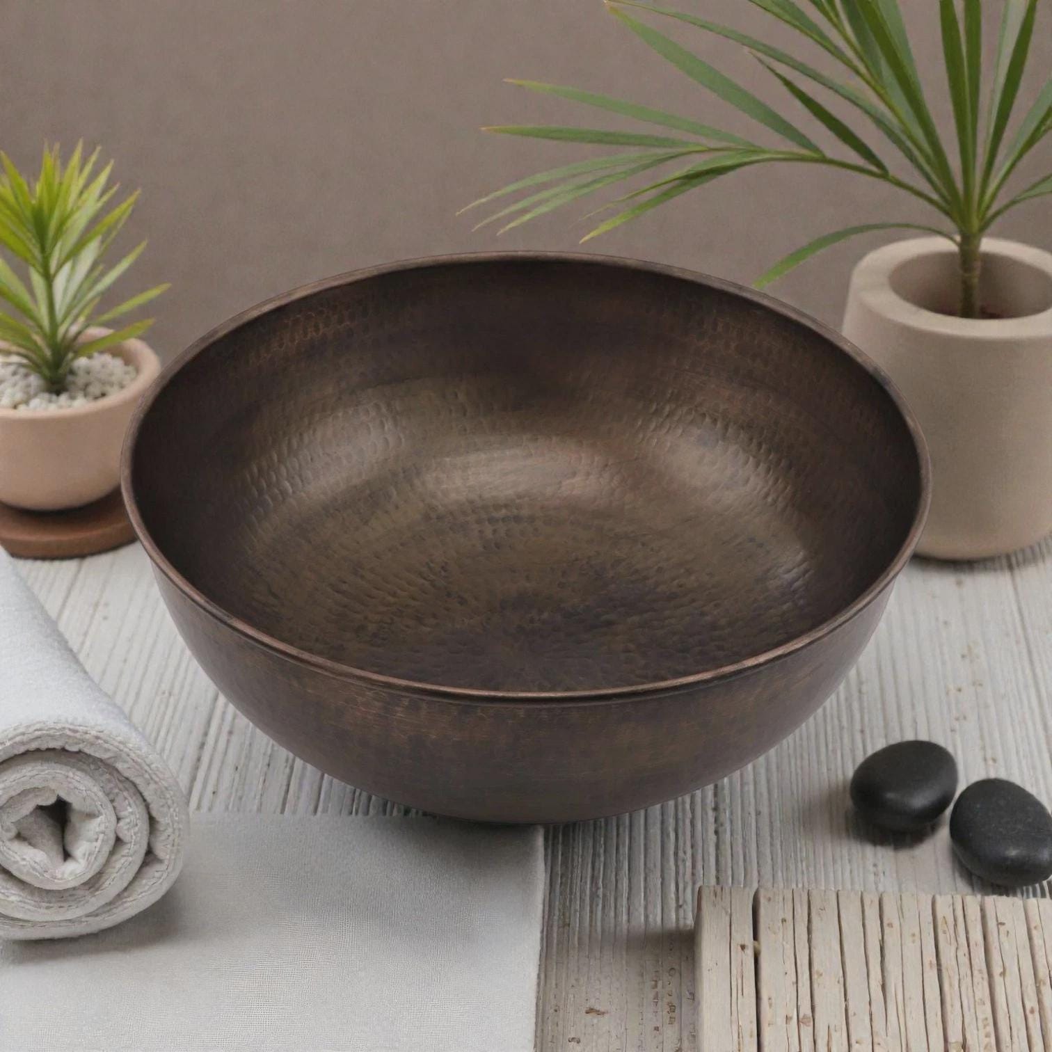 Handmade Copper Pedicure Bowl, Foot Bath Basin, Solid Copper Pedicure Spa Bowl, Bath Bowl, Sauna Bowl