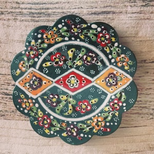 Handmade Decorative Ceramic Trivet Hot Plate 7&quot;, Tile Trivet, Ceramic Coaster, Pot Trivet, Kitchen Table Trivet, Handmade Ceramic Trivet,