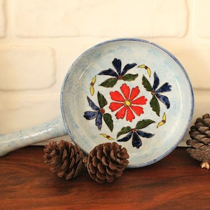 Tile Ceramic Handmade Decorative Serving Christmas Pan, Animal Pan, Cooking Serving Table Pan,Santa Traditional Serving Pan