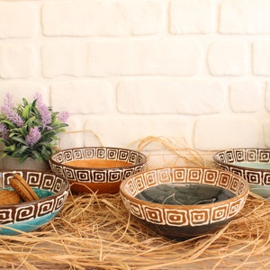 4er-SET, handgefertigte Keramikschüssel, Keramiksalatschüssel, türkische Keramikfliesenschüssel, Tapasschalen, Tapas-Servierplatte, dekorative Keramikschüssel