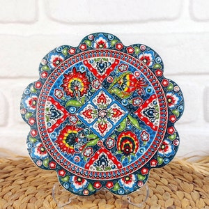 7&#39;&#39; Handmade Ceramic Hot Pad Trivet , Tile Trivet, Ceramic Coaster, Pot Holder Trivet, Kitchen Table Trivet, Handmade Ceramic Trivet,