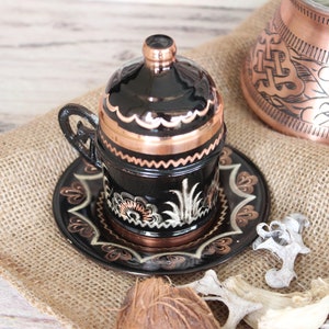 Turkish Coffee Set, Greek Coffee Set, Copper Coffee Pot, Coffee Cup, Arab Coffee Set, Handmade Copper Coffee Pot, Christmas gift