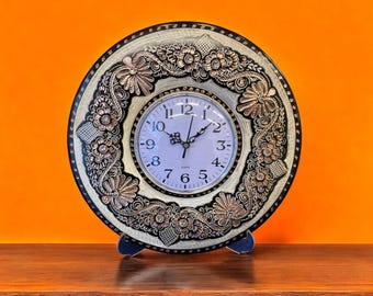 Handmade Copper Wall Clock: Artistic Home Decor (11.8 inches)