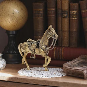 Solid Brass Horse Figurine,Brass Horse Sculpture, Animals Decoration, Horse Decor, Equestrian, Home Decor