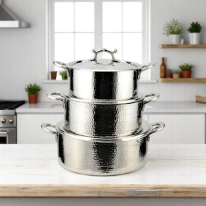 Copper Cooking Pot, Hand hammered Copper Pot Set, Copper Cookware, Copper Casserole
