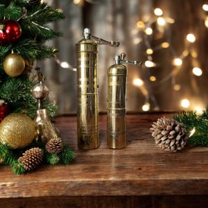 Handmade Traditional Turkish Coffee Grinder With Brass Handle , Brass Coffee Mill, Brass Coffee Grinder, Kitchen Decor