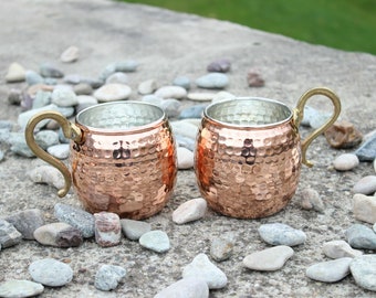 Juego de 8 tazas Moscow Mule de cobre martillado hechas a mano