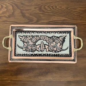 Serving tray copper, turkish tray, copper serving tray, turkish serving tray, coffee tray, housewarming gift, new home gift, gifts for home