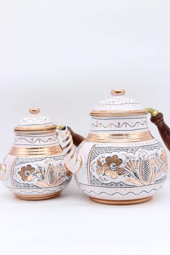 LaModaHome Tetera Turca/tetera Turca – Elegante Olla De Té De Cobre Hecha A Mano Vintage, Hervidor De Té, Juego De Té/regalo