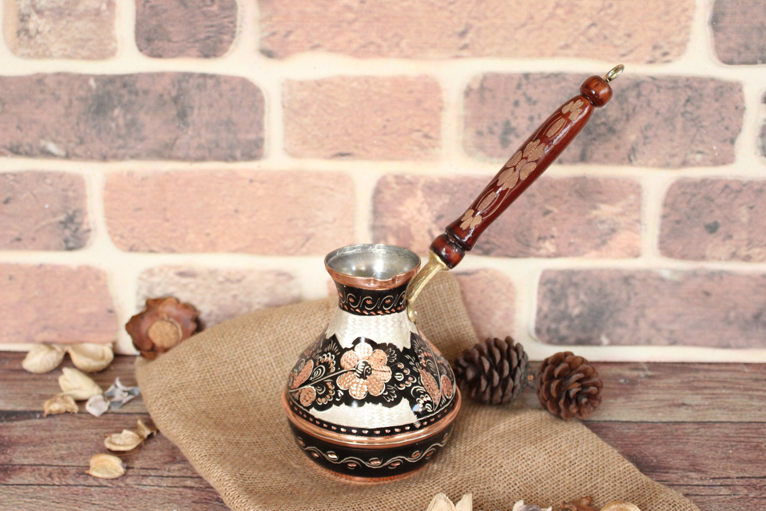 Turkish Handmade Copper Coffee Pot Turkish Coffee Pot Greek Etsy UK