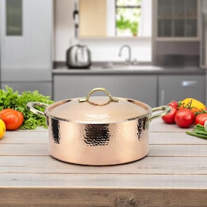 Copper Cooking Pot Set, Hand hammered Copper Pot, Copper Cookware, Copper Casserole